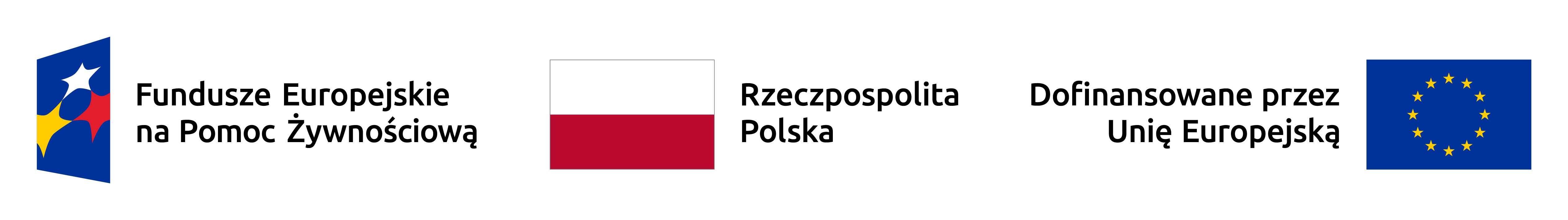 popz 2023 - flagi: Fundusze Europejskie na Pomoc Żywnościową, Flaga Rzeczpospolita Polska oraz Flaga Unii Europejskiej (dofinansowane przez Unię Europejską)
